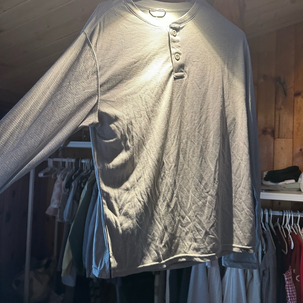 Ascend Light Gray Long Sleeve Henley